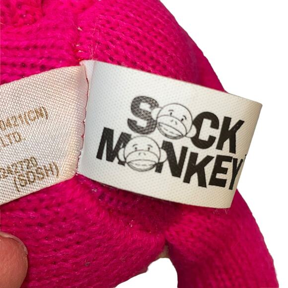Dan Dee Sock Monkey Plush Stuffed Animal Collectors Stripe Pink Nursery Gift 10" - Picture 9 of 11